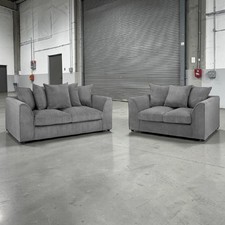 Jumbo Cord 3+2 Seater Sofa Set- Grey- Free Fast Delivery 🚚 💨