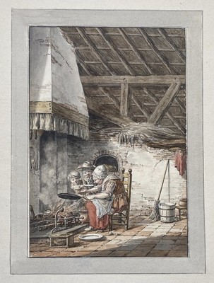 Vincent van der Vinne - Aquarell watercolor drawing 18th