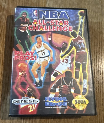 #ad NBA All Star Challenge Sega Genesis Great Cond CIB Complete amp;Tested Ships Fast $9.99