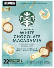 Starbucks White Chocolate Macadamia Nut Light Roast Keurig 22 K-Cup Pods Box