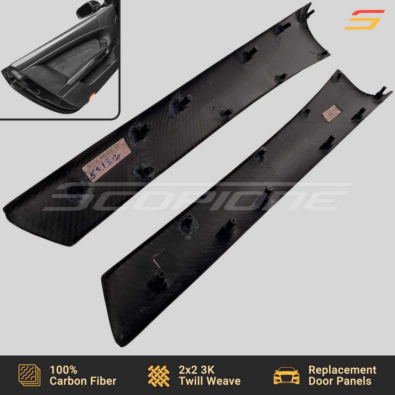 Scopione Carbon Fiber Interior Door Panels for Aston Martin 05-16 DB9 DBS Virage