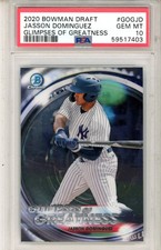 2020 Bowman Draft Glimpses Of Greatness Jasson Dominguez PSA 10 GEM  MINT NYY