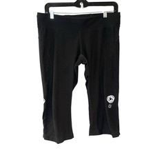 Pantalones Cortos Lucy Pierna Capri Recortada Y2K Negros Entrenamiento Atlético Tiro Bajo Talla M