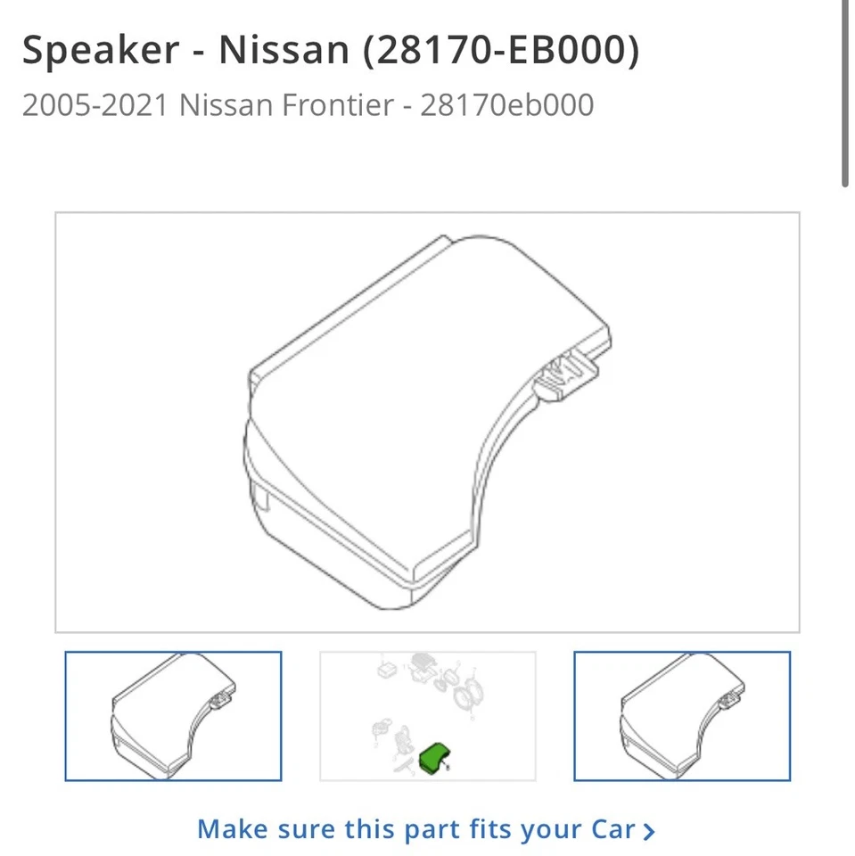 Genuine Nissan Frontier Speaker 28170-EB000 Nissan Frontier Subwoofer. - Image 2 of 4