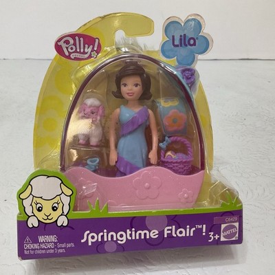Polly Pocket Springtime Flair Easter Egg Basket Bunny Clip/Carry Mattel 2003