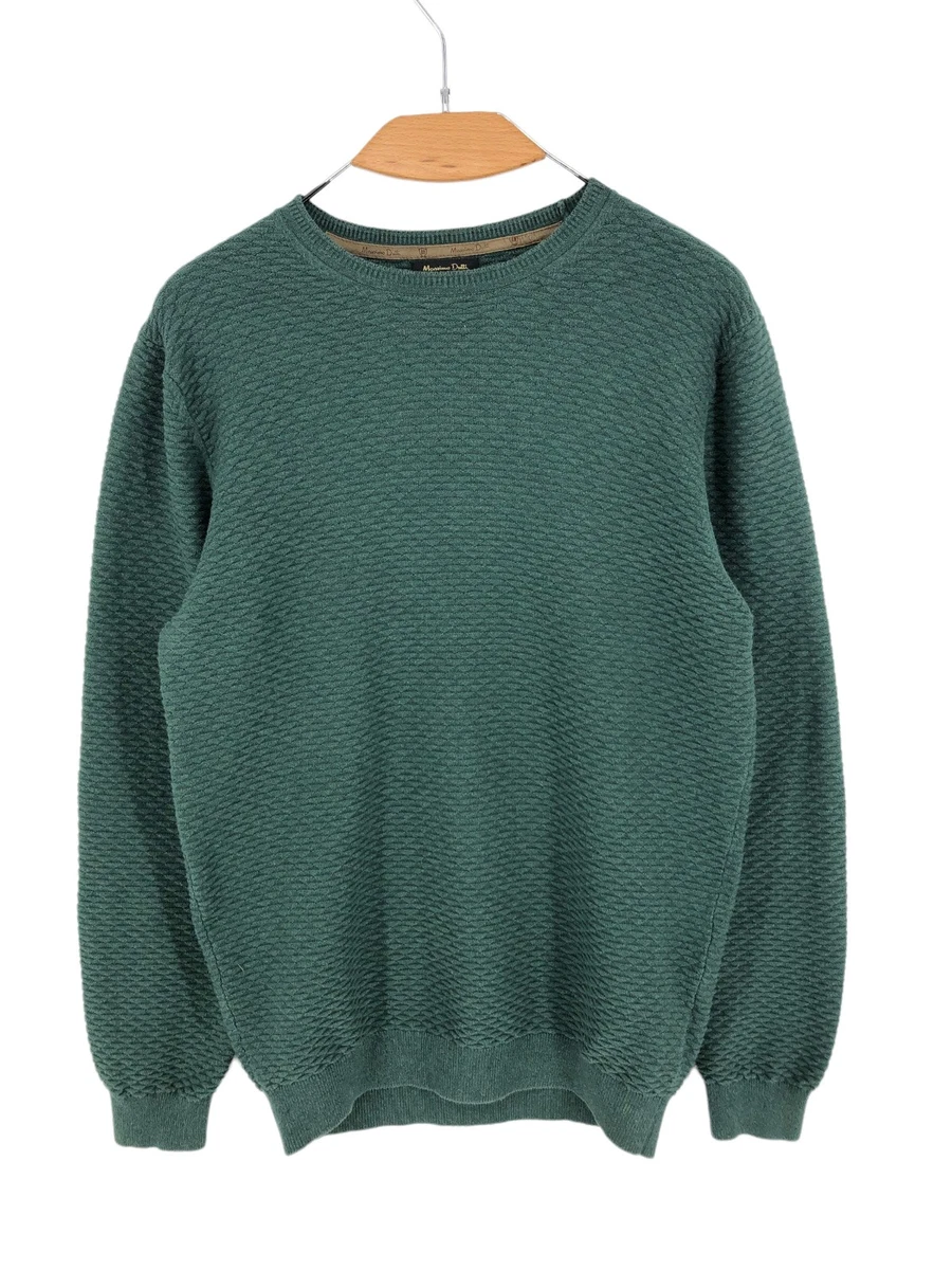 Pull Homme Massimo Dutti Col Zippé Bleu Coton Taille M - Très Bon état