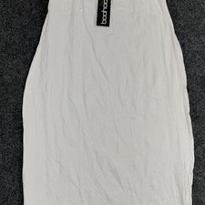 Boohoo Minimalist White Bodycon Midi Dress