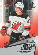 2023-24 SP Game Used Hockey Card '03-04 Retro Rookie Debut #R-8 Luke Hughes /499. rookie card picture