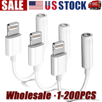 #ad For iPhone Headphone lot Adapter Jack 8Pin to 3.5mm Aux Cord Dongle Converter $124.59