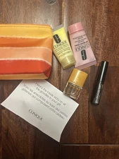 Clinique 5 Piece Bonus Set - Cosmetic Bag, Perfume, Cleanser, Lotion, Mascara