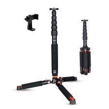 Aluminum Monopod with Metal Tripod Base.6 Sections 18-69inch Adjustable, Leg ...