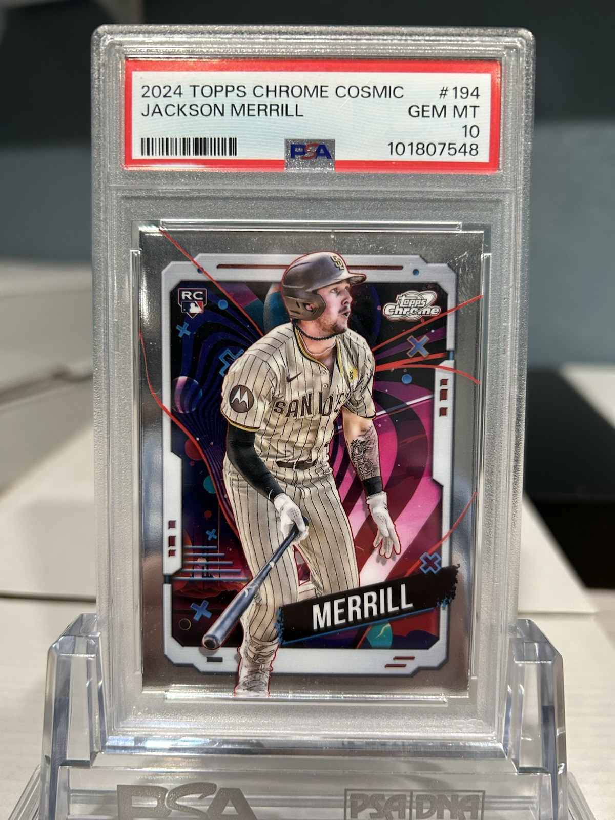 2024 Topps Chrome Cosmic Jackson Merrill RC Card #194 PSA 10 GEM Rookie