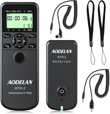AODELAN WTR-2 Camera Wireless Time Remote Shutter Release with Cords for NIKON 