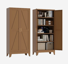 Armadio porta alimenti alto 71 pollici, armadio porta alimenti in metallo marrone