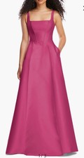 Alfred Sung Satin Twill Corset Gown, Sz 22W,tea Rose,New Without Tag