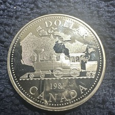 1981 Trans-Canada Railroad. Proof. BU 50% SILVER DOLLAR. 