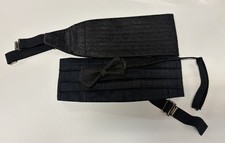 Men  s Black And Black And Red Micro Dot Cummerbunds And Bow tie Set