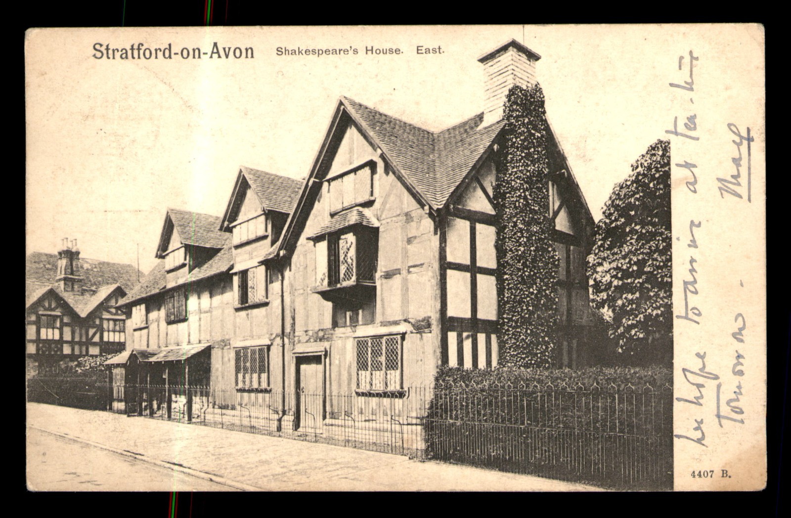 Stratford On Avon Shakespeare's House East View UNP Postcard