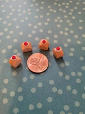 Dollhouse Miniature Orange Roll Cake Slices with Cherry and Whipped Topping