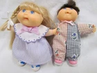 2 1995 Mini Cabbage Patch Kids Dolls w/ Clothes & Chair CPK Collectible Vintage