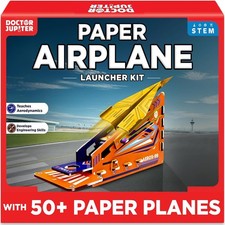 Doctor Jupiter Paper Airplane Launcher Kit for Kids Ages 6 , Birthday Gifts