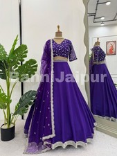 Blue Embroidery Blouse With Lehenga, wedding Wear Lehenga Choli With Dupatta