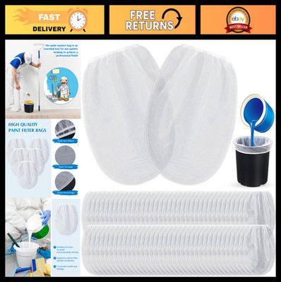 120 Paint Filter Strainer Bags - Fine Mesh, Elastic Top, Disposable for Painting