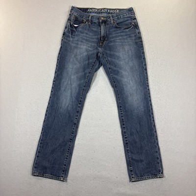 American Eagle Slim Blue Denim Jeans Button Zip 5-Pocket Men 30X32
