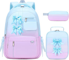 Bevalsa Backpack for Girls, Bow School Backpack for Kids with Lunch Bag  Pen Ca