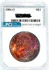 1904-O Gem BU +  Monster Rainbow Toned Obverse Near Flawless Morgan Dollar