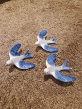 Rare Vintage Antique Wade FLYING SWALLOWS 1950's Kitsch Wall Hanging Green Birds
