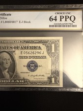 1935-H $1 Silver Certificate Choice Uncirculated PCGS 64 PPQ EJ Block