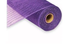 10 inch x 10 Yds Deco Poly Mesh Ribbon Purple Metallic