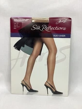 Hanes Silk Reflections Pantyhose Stockings Non Control Top SIZE AB Little Color