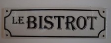 Door Plate Bistro French Style Porcelain