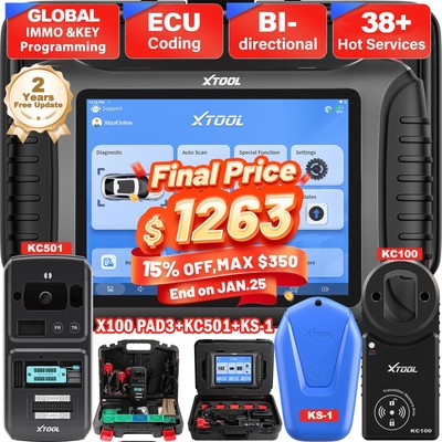 2026 XTOOL X100 PAD3+KC501+KS1 IMMO Key Programmer Set OBD2 Diagnostic Scanner