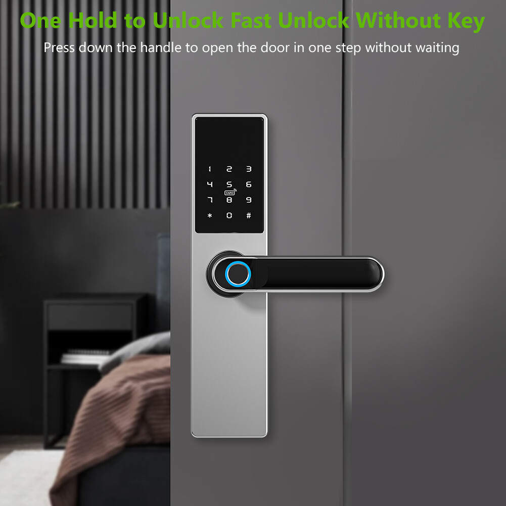Tuya APP Control Door Lock Wifi Electronic Door Lock for Home Office (Silver) eBay