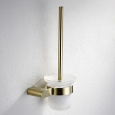 Bathroom Hardware Accessory Stainless steel Gold Brushed Toilet Brush Holder Set