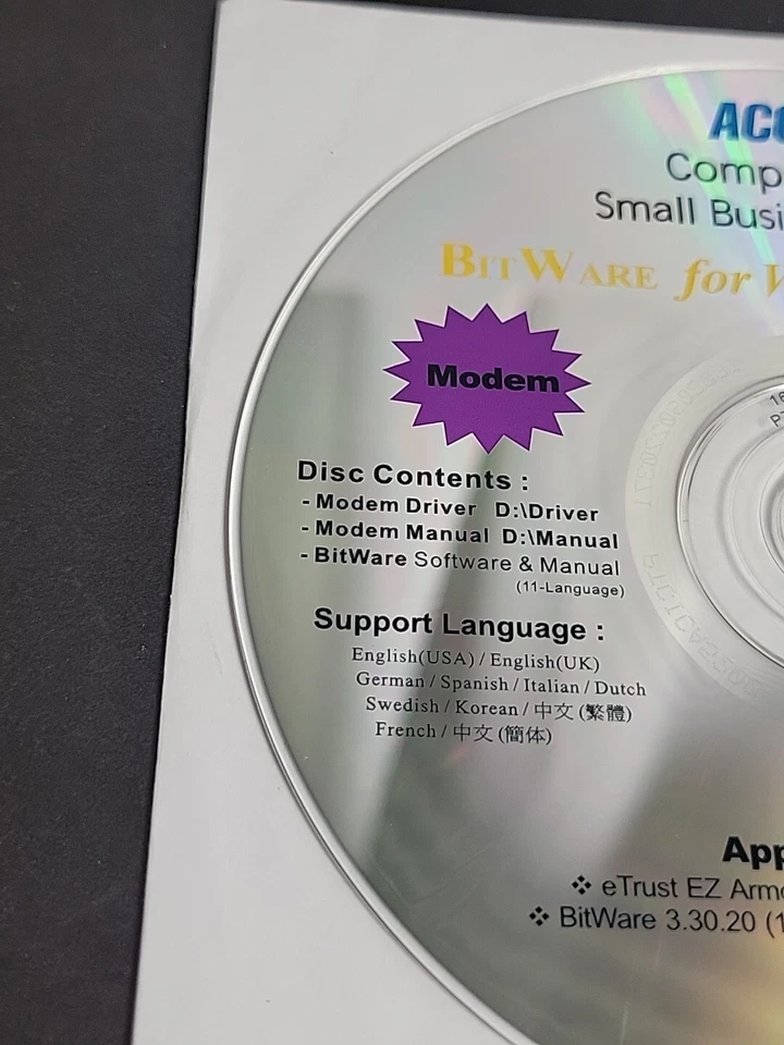 Computer Associates BitWare for Windows 95/98/NT/2000/ME/XP CD-ROM Modem - Image 2 of 4