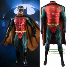 Image of Batman Robin Bodysuit Zentai Cosplay Jumpsuit Cloak Suit Halloween Men's Clothes