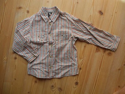 SNOOPY Jungen Langarmhemd 116 rot blau weiß kariert Stickereien Karohemd - Bild 1 von 3