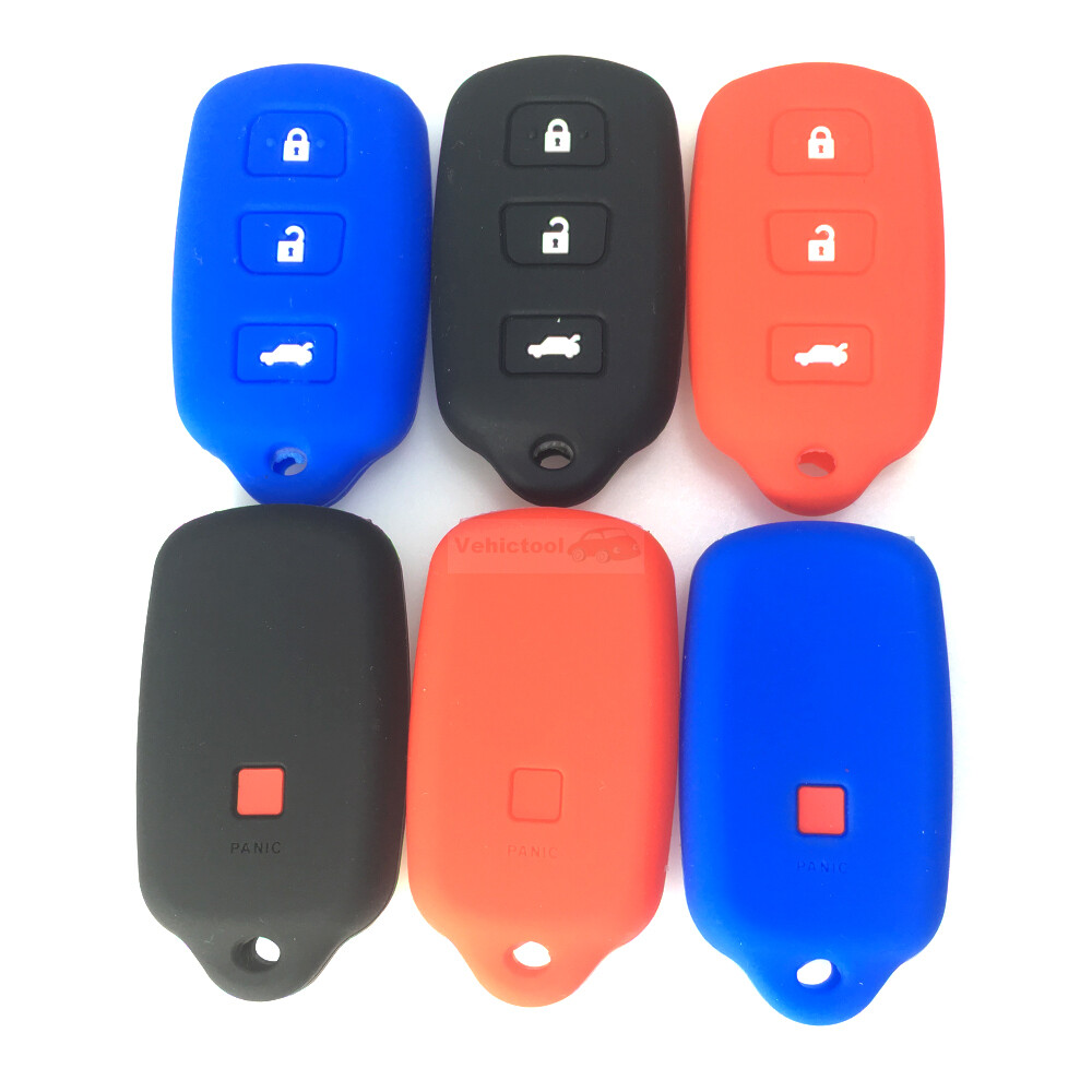 Bright Red Silicone Key Fob Cover Case For 2004 Toyota Camry 4-Button Remote – Soft Skin Protector