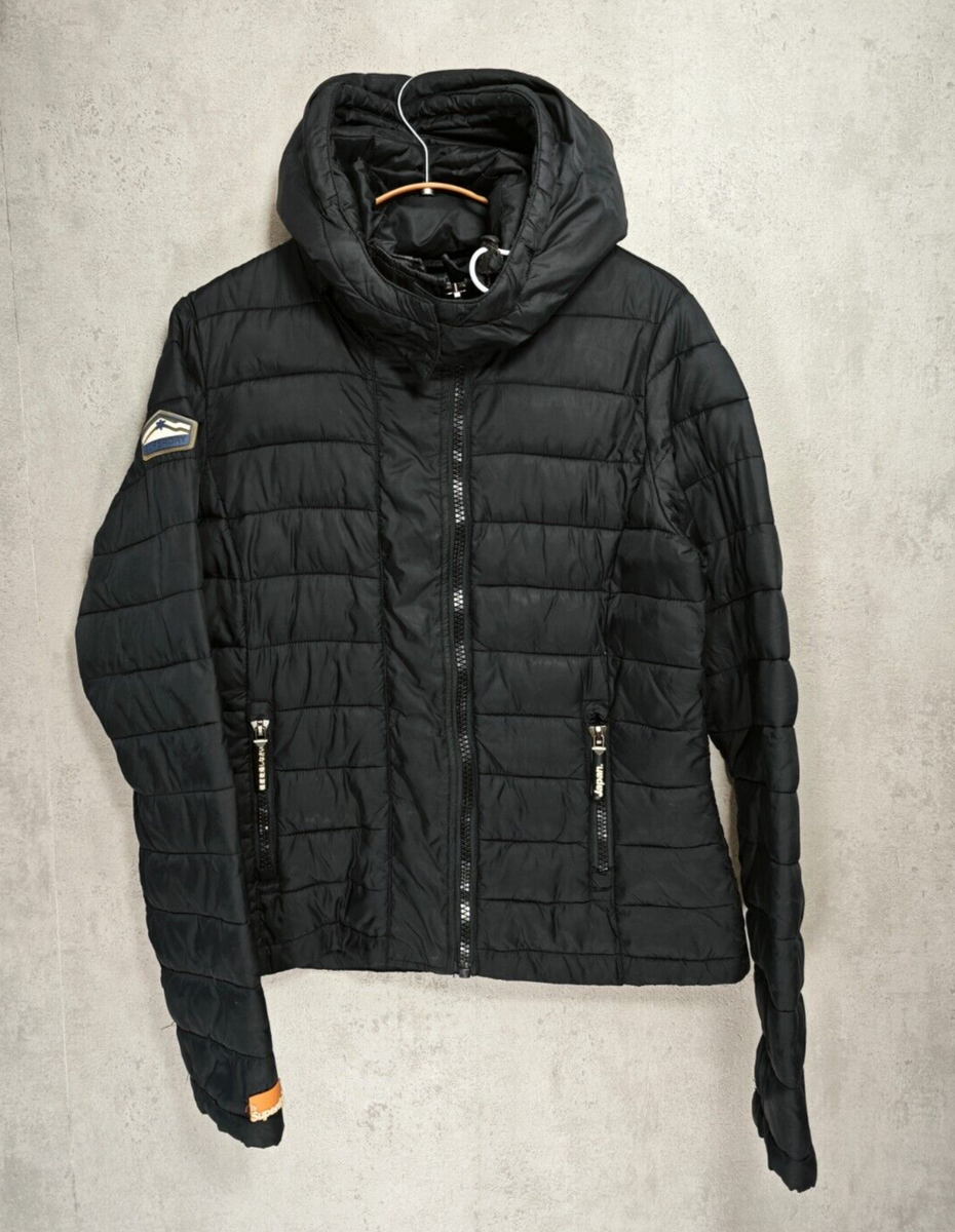 SUPERDRY The Fuji Double Zip Womens Black Jacket size L