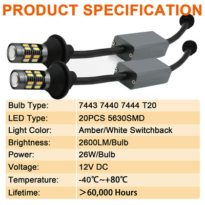 LASFIT 7440 LED Bulb Anti Hyper Flash Canbus 7443 LASFIT 7440 LED Bulb Anti Hyper Flash Canbus 7443