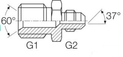 Hydraulik Gerader Adapter BSP   Außengewinde / JIC   Außengewinde versch. Größen