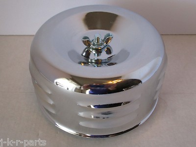 CHROME 4 5/8'' LOUVERED AIR CLEANER 1 OR 2 BBL FITS CHEVY & FORD HOT ROD #2339  