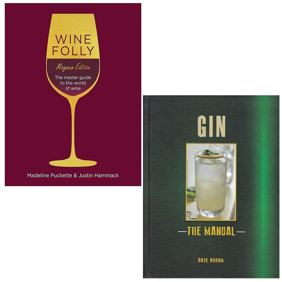 Gin Manual Dave Broom, Wine Folly Magnum Madeline (HB) 2 Books Collection Set