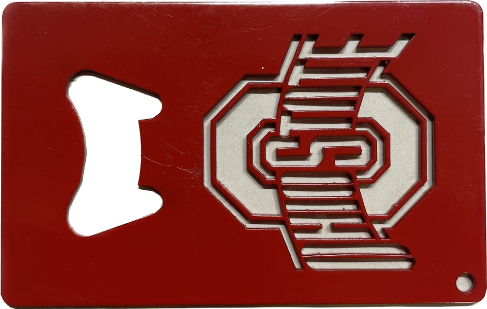 NCAA Credit Card Bottle Opener Wallet LSU OSU OU A&M Ohio State Razorbacks metal - Image 3 of 4