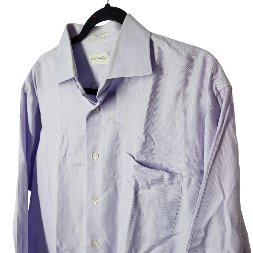 Camisa de vestir John W. Nordstrom para hombre talla 16,5 33 púrpura lisa manga larga Foto 3 de 4