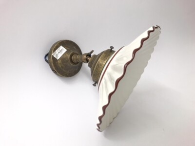 Rustic Brown Edge Brass Ceramic White Base Sconce Kitchen Home